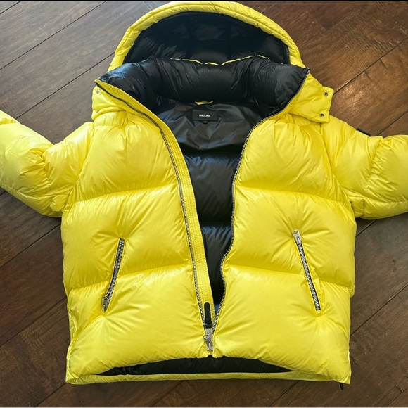 Mackage Yellow Puffer Jacket with Hood Large - Picture 2 of 8
